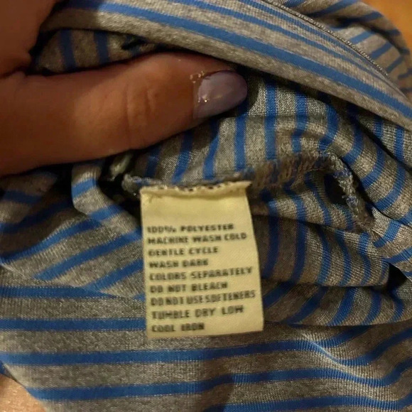 Men’s Donald Ross Grey And Blue Striped Polo Size XL - Picture 4 of 4